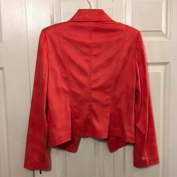 Lena Gabrielle Faux Leather Coral Moto Jacket - Picture 6 of 8